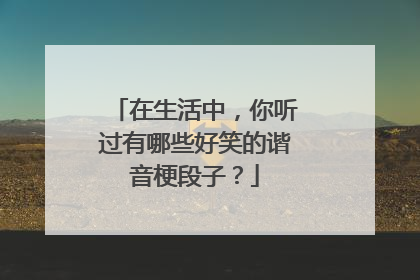 在生活中,你听过有哪些好笑的谐音梗段子?
