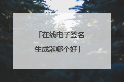 在线电子签名生成器哪个好