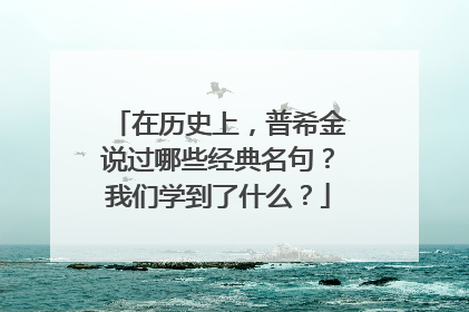 在历史上,普希金说过哪些经典名句?我们学到了什么?