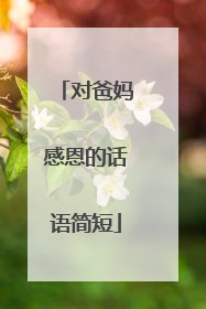 对爸妈感恩的话语简短