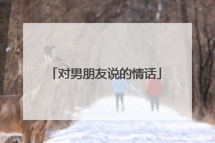 对男朋友说的情话