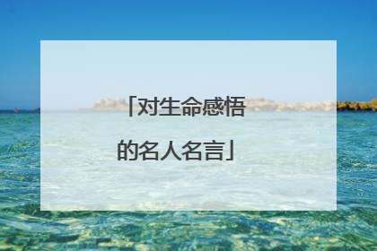 对生命感悟的名人名言