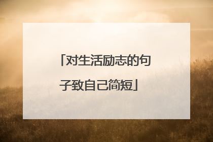 对生活励志的句子致自己简短