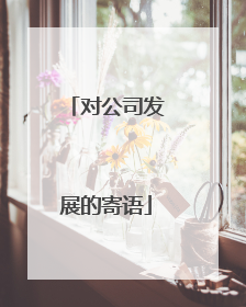 对公司发展的寄语