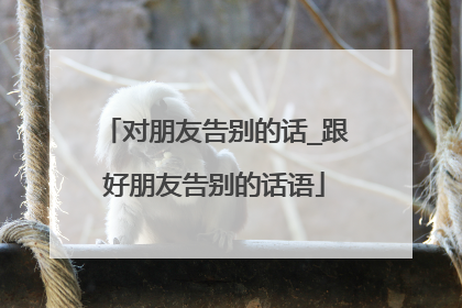 对朋友告别的话_跟好朋友告别的话语