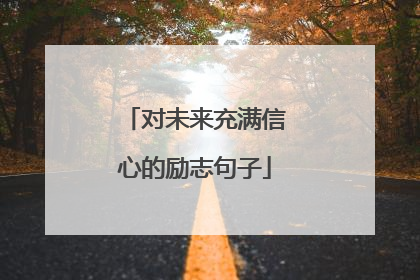 对未来充满信心的励志句子