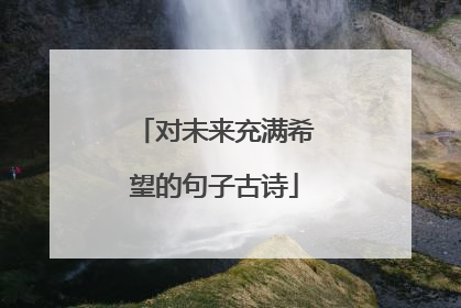对未来充满希望的句子古诗