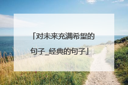 对未来充满希望的句子_经典的句子