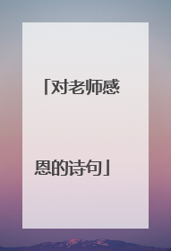 对老师感恩的诗句