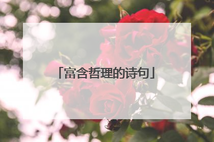 富含哲理的诗句
