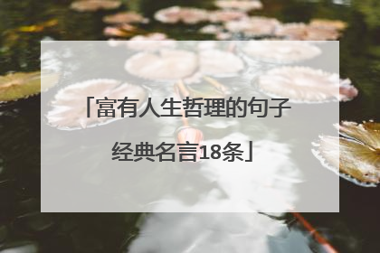 富有人生哲理的句子 经典名言18条