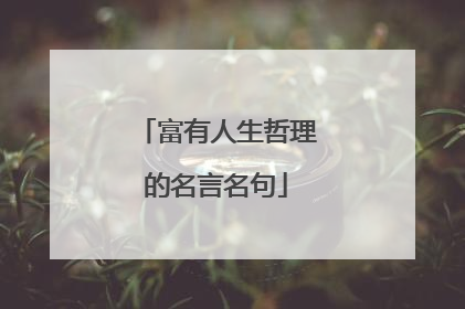 富有人生哲理的名言名句