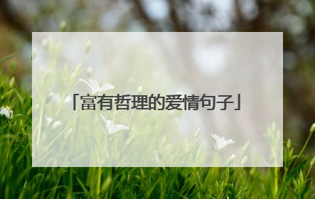 富有哲理的爱情句子