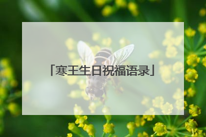 寒王生日祝福语录
