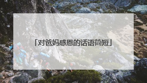 对爸妈感恩的话语简短