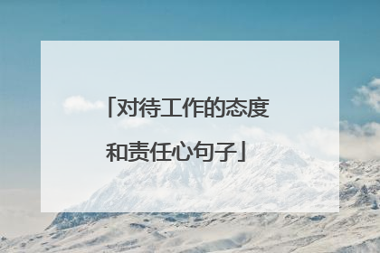 对待工作的态度和责任心句子