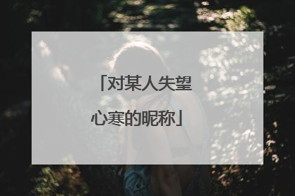对某人失望心寒的昵称