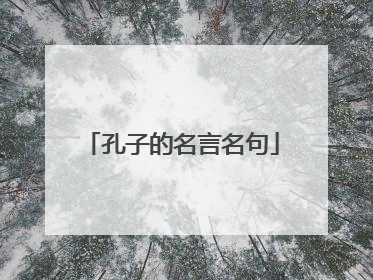孔子的名言名句