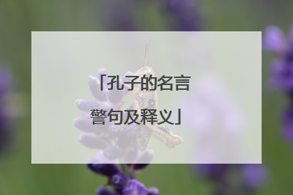 孔子的名言警句及释义