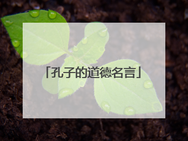 孔子的道德名言