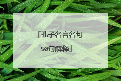 孔子名言名句50句解释