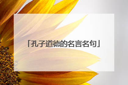 孔子道德的名言名句