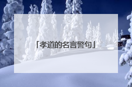 孝道的名言警句