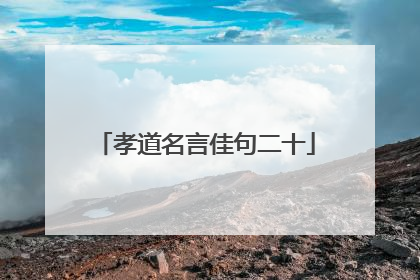 孝道名言佳句二十