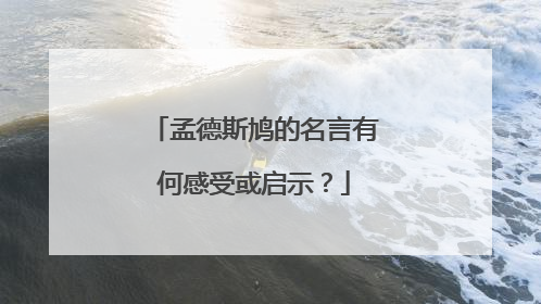孟德斯鸠的名言有何感受或启示?