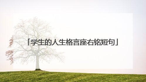 学生的人生格言座右铭短句