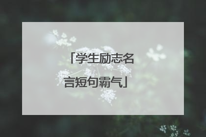 学生励志名言短句霸气