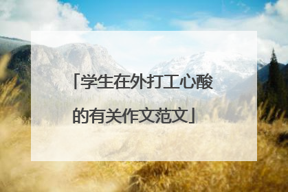 学生在外打工心酸的有关作文范文