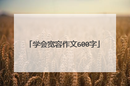 学会宽容作文600字
