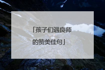 孩子们遇良师的赞美佳句