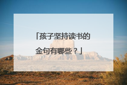 孩子坚持读书的金句有哪些?