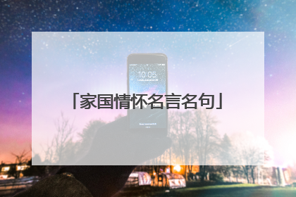 家国情怀名言名句