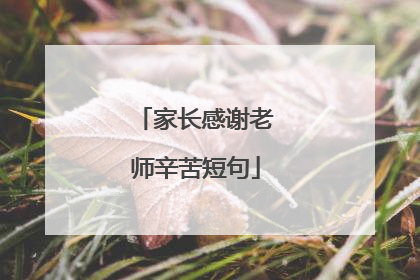 家长感谢老师辛苦短句