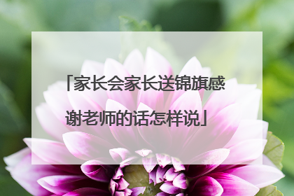 家长会家长送锦旗感谢老师的话怎样说