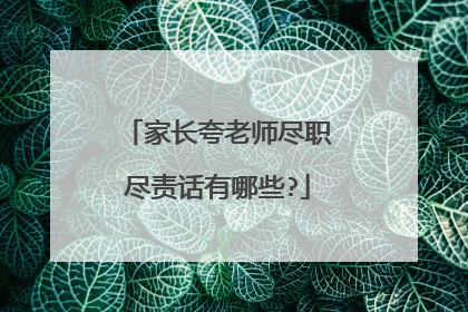 家长夸老师尽职尽责话有哪些?