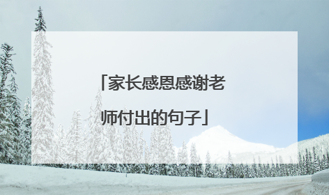 家长感恩感谢老师付出的句子