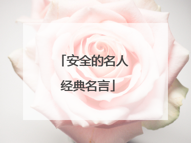 安全的名人经典名言