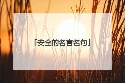 安全的名言名句