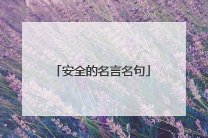 安全的名言名句
