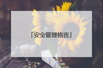 安全管理格言