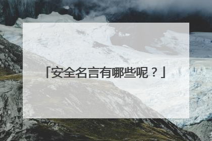 安全名言有哪些呢？