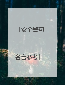 安全警句名言参考