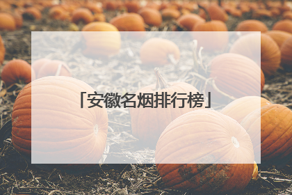 安徽名烟排行榜