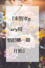 宋智孝gary周一情侣哪一期开始
