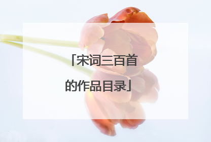 宋词三百首的作品目录