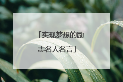 实现梦想的励志名人名言